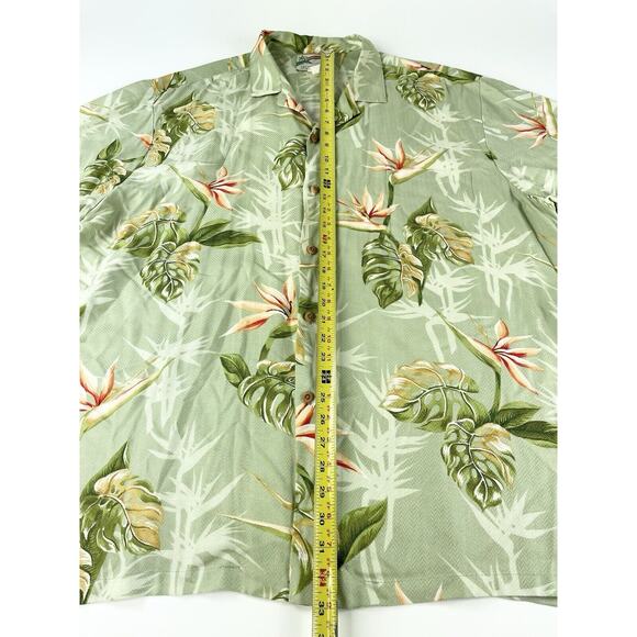 Paradise Found Hawaiian Shirt Men’s 2XL Wood Buttons Bird Flower Aloha Tiki Camp - Picture 2 of 7